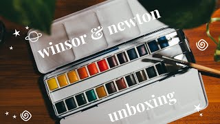 🌟Unboxing  Swatches  Winsor amp Newton Cotman 24 Half Pan Watercolors🎨 [upl. by Barnett]