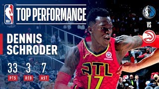 Dennis Schroder Scores CAREERHIGH 33 Pts vs Mavs  December 23 2017 [upl. by Aivul651]