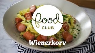 Wienerkorv med tagliatelle  Steg för steg  FoodClub [upl. by Chappy]