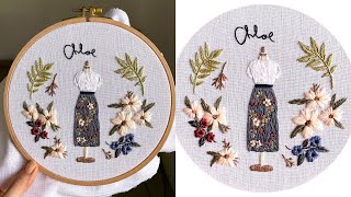 quotChloequot pattern intermediate levelhand embroidery [upl. by Eralcyram781]