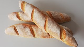 RECETTE RAPIDE DE LA BAGUETTE française moelleuse et facile à réaliser  how to make baguettes home [upl. by Eniamor]