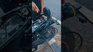 Installing back rest on my new hunter 350 bike new speed motovlog motorcycle hunter350 rider [upl. by Crescantia242]