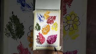 Leaf painting idea😍art ytshorts drawing shorts [upl. by Priest]