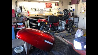 1978 Kawasaki KZ650 C 78KZ650 C2 Synchronizing carburetors w the Allweather Vacuum Mate in shop [upl. by Bach]