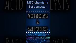 Acid hydrolysis and base hydrolysis  msc 1st sem  inorganic chemistry  mscnotes viralshorts [upl. by Atenaz]