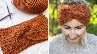 How To Knit A Twist Headband For Beginners [upl. by Atteuqahc]