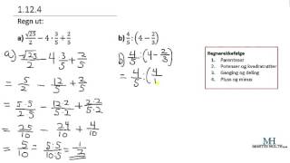 Matematikk 1P  Prøveoppgaver  Regnerekkefølge  1124 [upl. by Notwen]