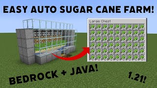 Minecraft 121 Easy Auto SUGAR CANE Tutorial  BEDROCK  JAVA [upl. by Barthel]