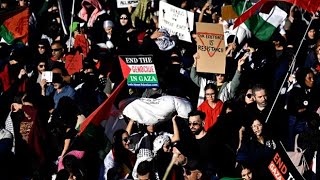 ProPalestinian protests take over the streets in Ottawa  Global protests [upl. by Yraillih223]