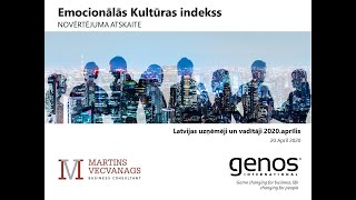 Emocionālā klimata indekss rezultātu prezentācija Latvijas Uzņēmēji un Vadītāji 2020 gada aprīlis [upl. by Ahsurej]