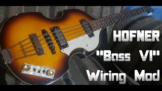 Hofner Beatle bass wiring mod JaguarBass VI style switching [upl. by Ahsiek]