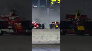 F1s First Wet Night Race Ferrari Chaos at Singapore GP 2017f1ferrari redbullracingverstappen [upl. by Akeryt963]