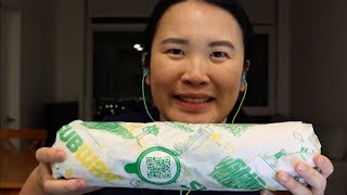 Subway MUKBANG ASMR  Whispering amp Eating Sounds [upl. by Nosecyrb423]