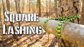 Most ESSENTIAL Bushcraft Knot The Square Lashing [upl. by Hannahc]