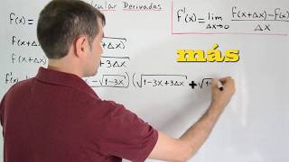 Cómo derivar un radical por su definición aplicando límites  Derivadas  Cálculo [upl. by Aklim619]