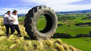 Extreme Tire Jumping Down A Mountain [upl. by Nohsar]