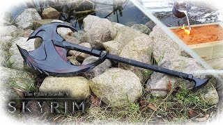 Making The Daedric Battle Axe From The Game Skyrim Aluminum Casting [upl. by Craner372]