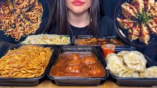 ASMR NOODLES MOMODUMPLING CHICKEN MUKBANG  EATING INDO CHINESE FOOD [upl. by Swain]