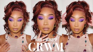 Purple Soft Glam Makeup Look  Hurela Hair Co [upl. by Orpah618]