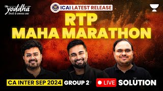 ICAI Latest Release RTP MahaMarathon  LIVE  CA Intermediate Sep 24  Group 2 FM SM amp Audit [upl. by Musa]