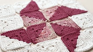 Crochet Amazing Quilt Style Blocks Using This Easy Square 🤩 Plus a Cool Hack  🧶 [upl. by Liba]