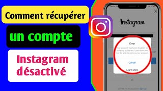 Comment récupérer un compte Instagram  Comment récupérer un compte Instagram désactivé 2023 [upl. by Ydnor]