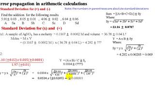 Analytical Chemistry 1 Lecture 3 Error propagation in arithmetic calculations Slid 6266 [upl. by Leontina]