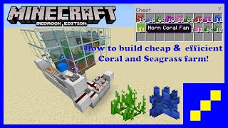 Cheap amp Easy CoralSea Grass farm for Minecraft Bedrock Tutorial [upl. by Meikah608]