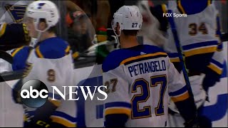 St Louis Blues hockey player collapses during game [upl. by Eselahc]