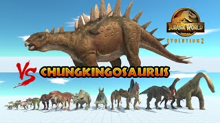 Chungkingosaurus JWE 2 vs ALL UNITS Dinosaurs  Animal Revolt Battle Simulator [upl. by Ynnor]