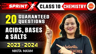 20 Most Important 100 Guaranteed 💯 Questions from Acid Bases And Salts Class 10 Science ✅ [upl. by Anelrad683]