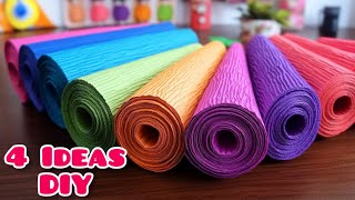 4 Ideas 💥 Crepe Paper Decoration Ideas Crepe Paper Flowers 💥 [upl. by Ocana]