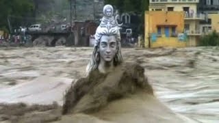 GIANT SHIVA STATUE IN RISHIKESH WASHED AWAY BY FLOODS  LIVE VIDEO [upl. by Michi114]