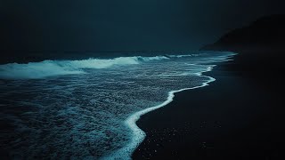 Nighttime Beach Waves  Relaxing Sleep Sounds and Stress Relief Improves Concentration [upl. by Niwrehs]