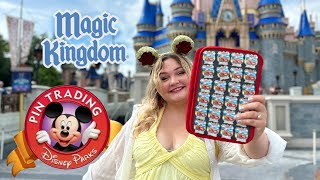 Disney Pin Hunting in Magic Kingdom  Magic Mail Pins Unboxing [upl. by Brag421]