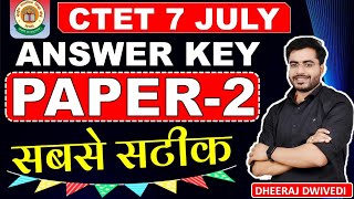 CTET PAPER 2 ANSWER KEY Ctet by Dheeraj Dwivedi ctet2024 CTET ANSWER KEY [upl. by Rusty]