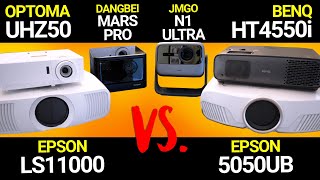 2023 PREMIUM Home Theater Projector Comparison BENQ HT4550i Epson LS11000 Optoma UHZ50 [upl. by Oivaf]