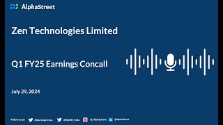 Zen Technologies Limited Q1 FY202425 Earnings Conference Call [upl. by Beniamino]