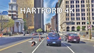 Driving Downtown  Hartford 4K  Connecticut USA [upl. by Ahsyen]