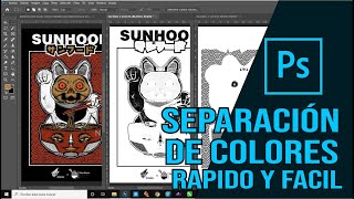 SERIGRAFIA  SEPARACION DE COLORES PLANOS EN PHOTOSHOP  tutorial [upl. by Naujid]