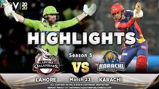 Lahore Qalandars vs Karachi Kings  Full Match Highlights  Match 23  8 March  HBL PSL 2020  MA2 [upl. by Aropizt]