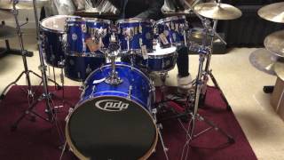 pdp blue sparkle 7 drums CM concept maple Drum Set  247drums VIDEO REVIEW [upl. by Walker]