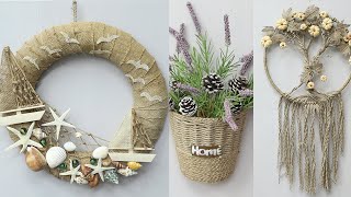 7 Amazing jute wall hanging Craft Ideas decorate your home out of scrap [upl. by Sipple]