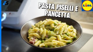 Lidl Monsieur Cuisine Smart  RICETTA pasta piselli e pancetta [upl. by Odraccir120]