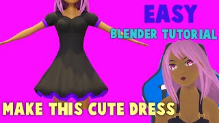 Tutorial  3D model this cute dress in Blender [upl. by Darooge158]