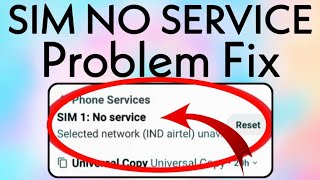 No Service Problem in All Sim Problem Solution  How to Fix No Service Problem Solved [upl. by Ocsicnarf]