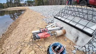 Core Drilling Through The Overflow And Installing A Gate Valve For Hydroelectric System [upl. by Anelaf]