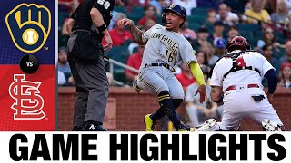 Brewers vs Cardinals Game Highlights 81721  MLB Highlights [upl. by Yllom]