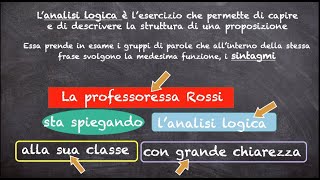 Come si fa lanalisi logica ripasso [upl. by Past864]