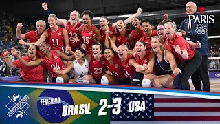 Highlights Voleibol Brasil vs USA 23  Juegos Olímpicos París 2024  Telemundo Deportes [upl. by Gershom]